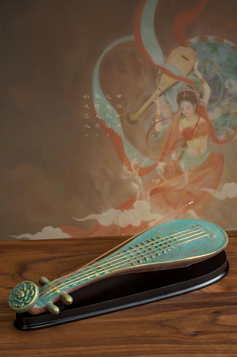 Dunhuang Flying Apsaras Pipa Incense Holder