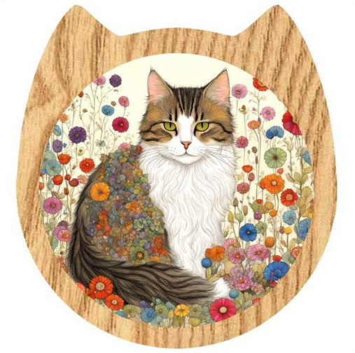 Flat Coaster-Cute Cat